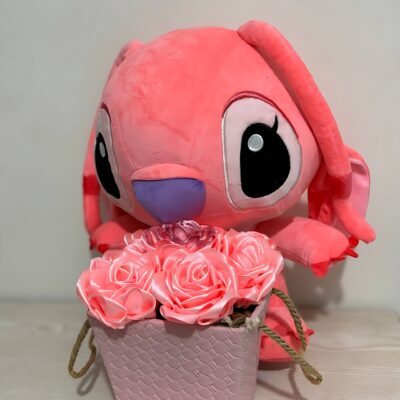 باکس گل روبانی همراه با عروسک
