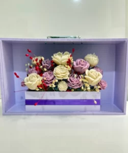 باکس گل شمعی رز