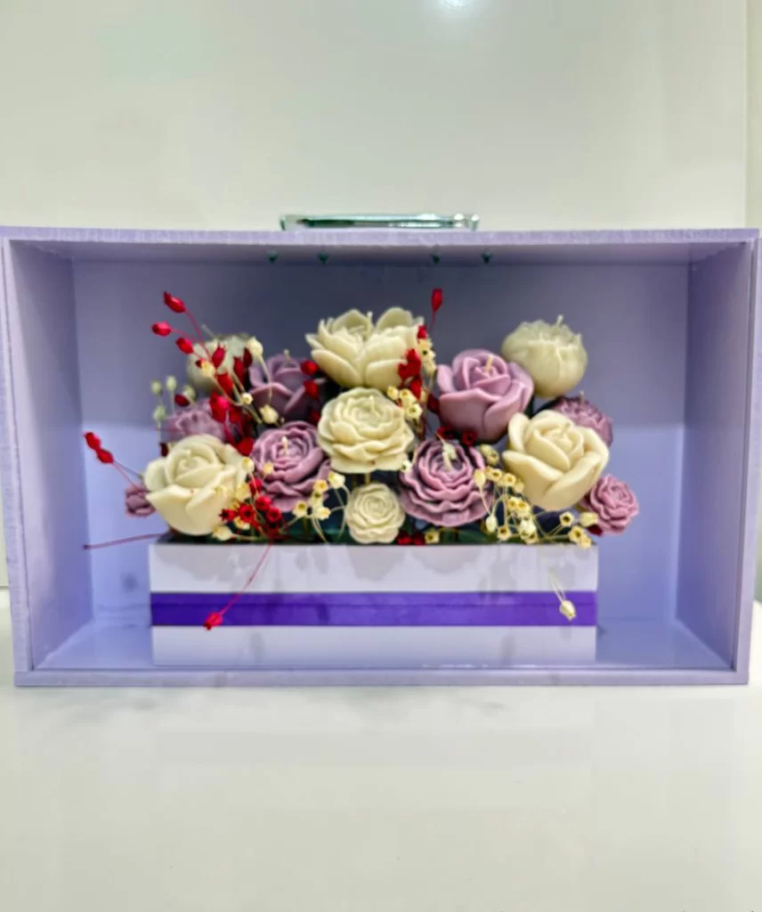 باکس گل شمعی رز