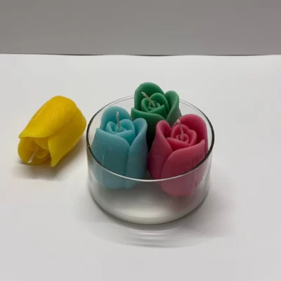 شمع لیوانی مدل گل لاله