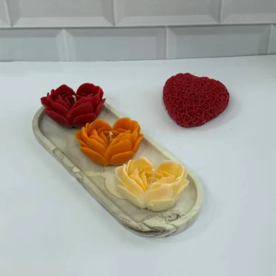 شمع قلبی مدل گل1
