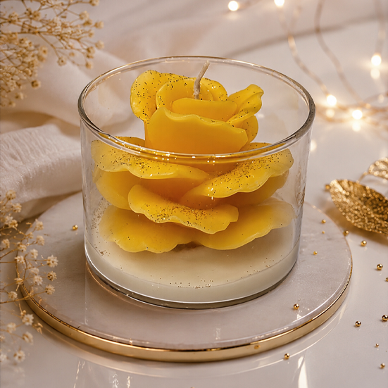 شمع لیوانی گل رز